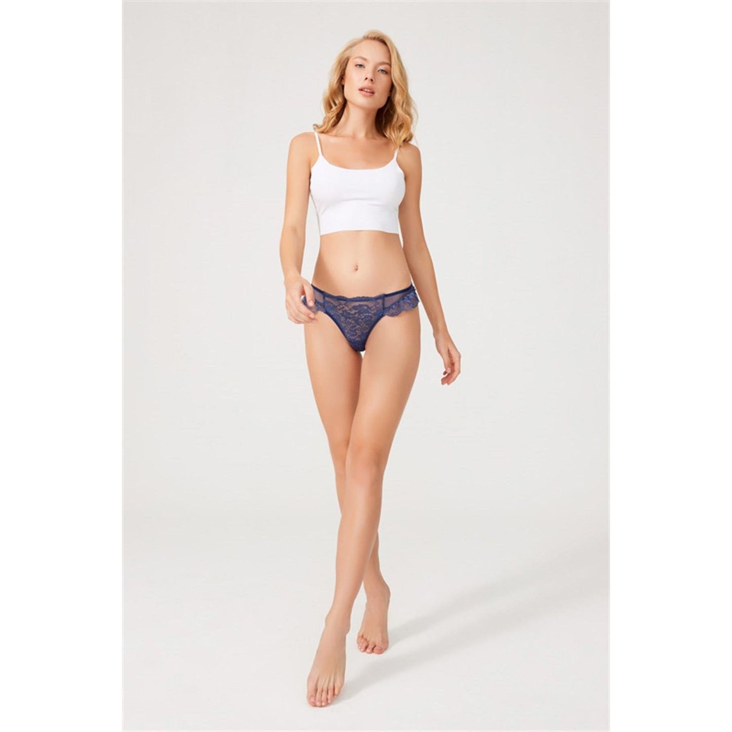 Transparent Lace Detailed Women Thong