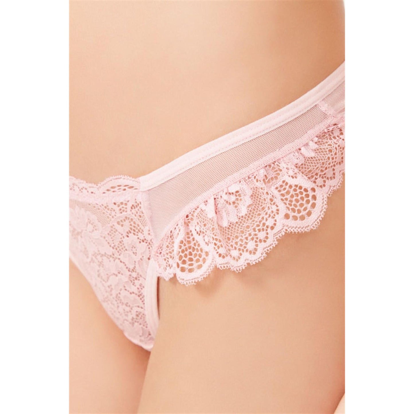 Transparent Lace Detailed Women Thong