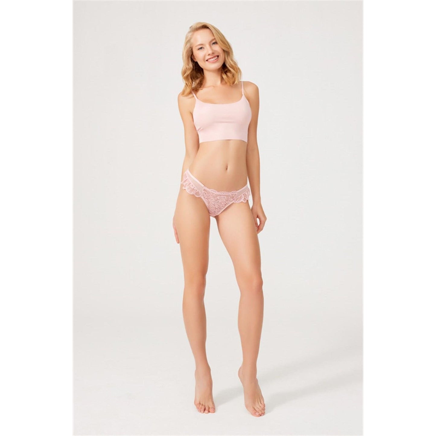 Transparent Lace Detailed Women Thong
