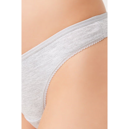 Basic Cotton Women Thong with Lace Detail