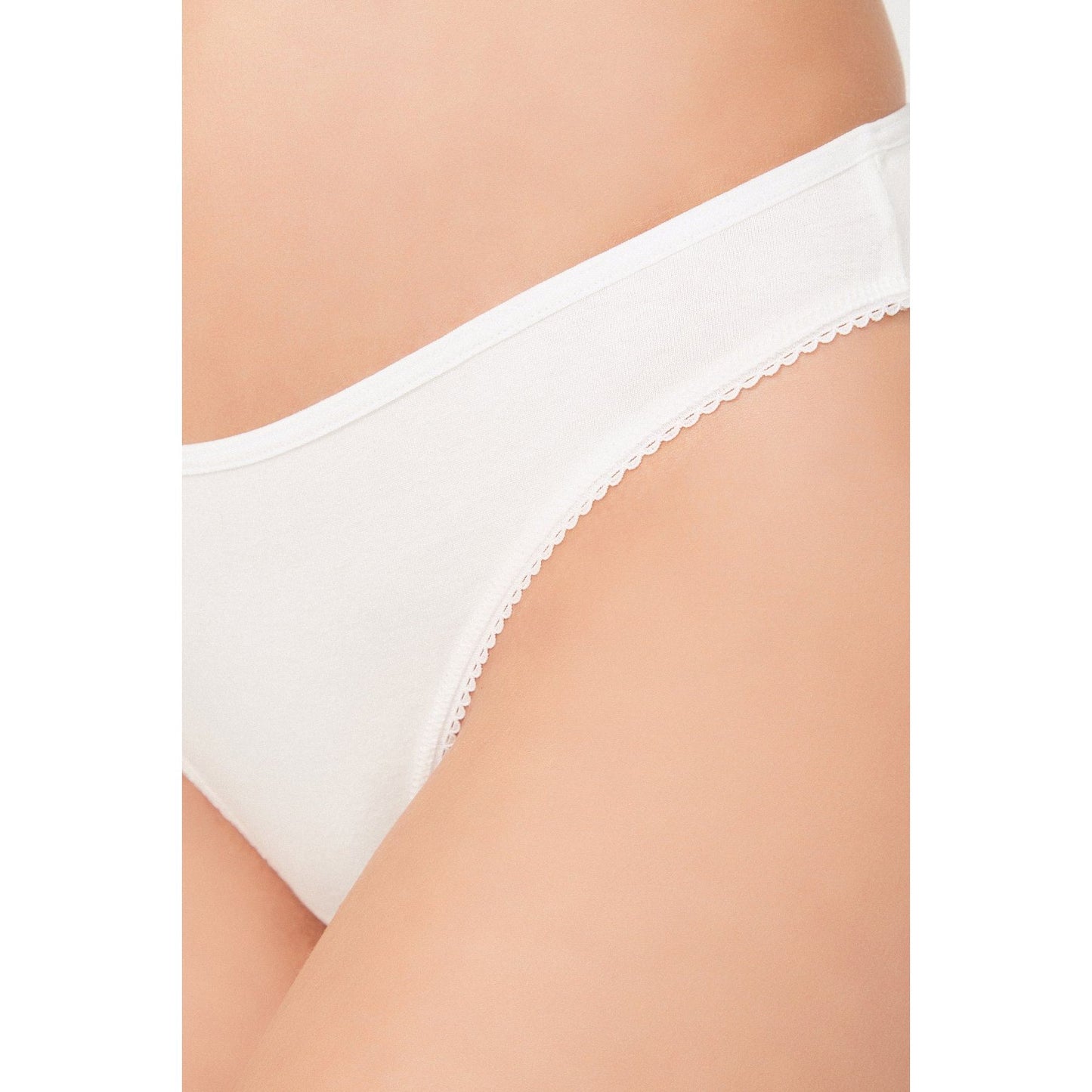 Basic Cotton Women Thong with Lace Detail