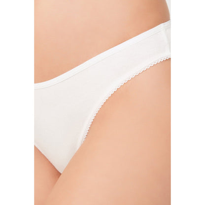 Basic Cotton Women Thong with Lace Detail