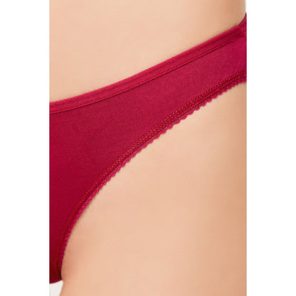 Basic Cotton Women Thong with Lace Detail