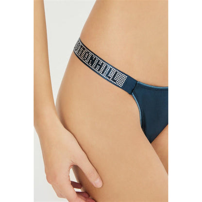 Cottonhill Logo Rhinestone Bikini Women Panty with Satin Detail