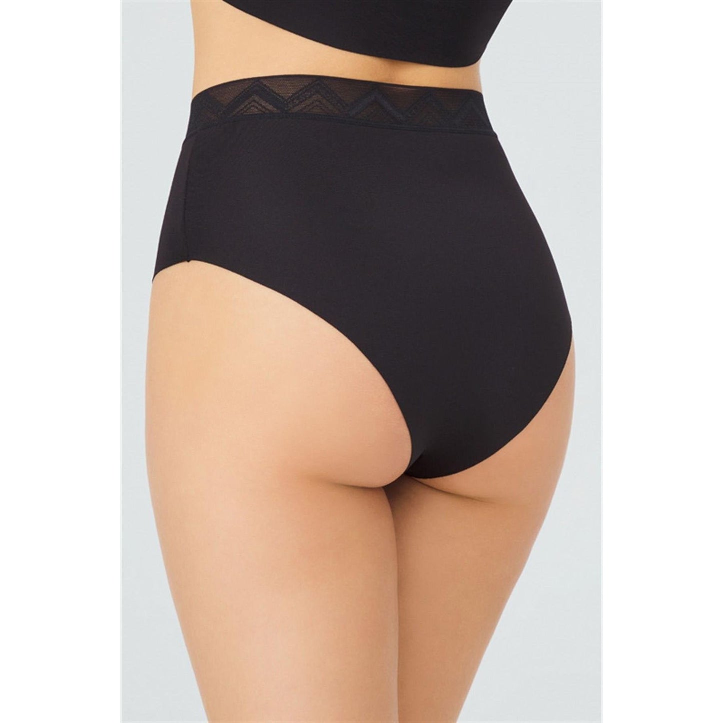 High Waisted Seamless Bikini Women Panty with Patterned Waistband