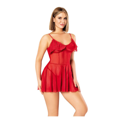 Fantasy Red Transparent Nightgown